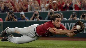 Schmitt’s Bloody Diving Catch Goes Viral, GOP Rolls 11-2