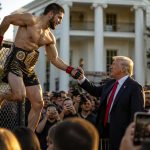 Bo Nickal Jumps Cage to Thank President Trump on White House Lawn