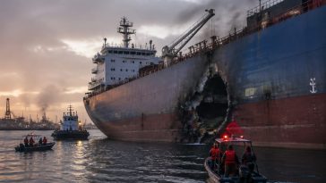 Cargo Ship Struck Near Umm Qasr as IRGC Claims Retaliation