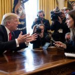 President Donald Trump Confronts Kaitlan Collins as DOJ Fund Dies