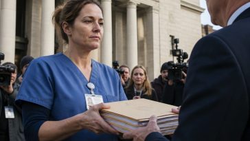 Nurse Michelle Orfanos Takes Vaccine Battle to DOJ Commission