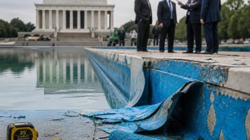 Botched Reflecting Pool Paint Job, Then a Political Witch Hunt