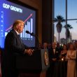 President Donald Trump touts GDP on West Coast fundraising swing