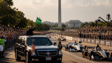 President Donald Trump Makes Mall IndyCar Race a Viral Win