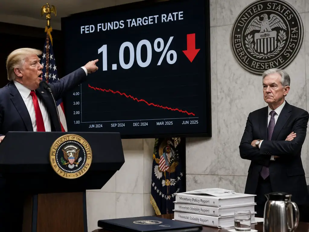 Trump Demands Fed Cut Rates to 1% After Warsh Hike