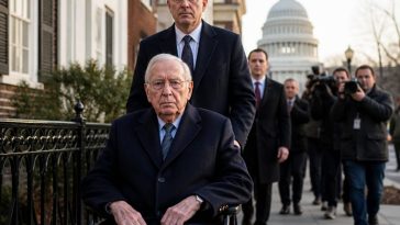 Senator Mitch McConnell Returns in Wheelchair and Vows to Vote