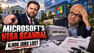 Microsoft kept H-1Bs flowing after 6,000 layoffs, and Vance has the number on screen